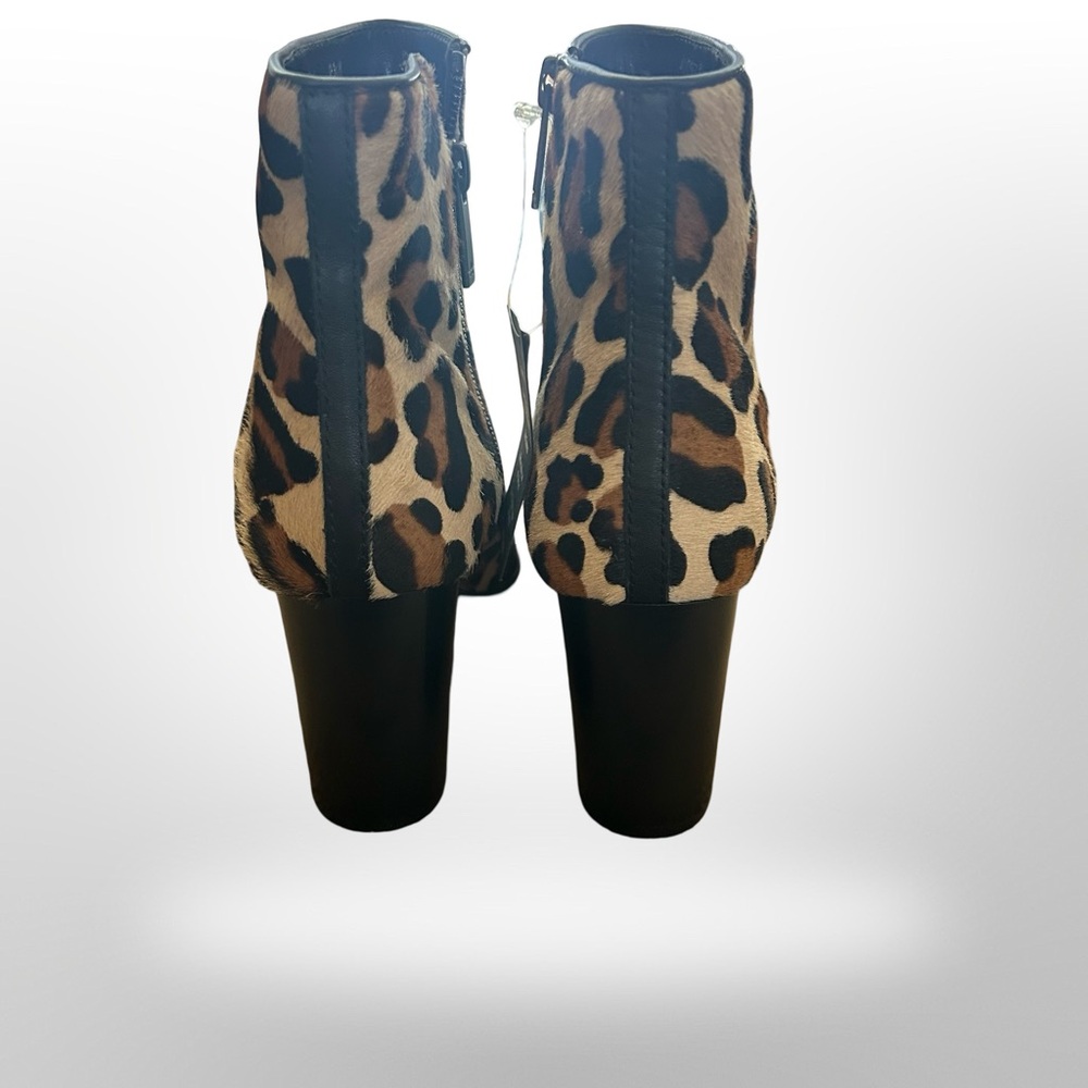 Aquatalia Made in Italy Fur Leopard Print Ankle Booties SZ 8.5 - Picture 3 of 6